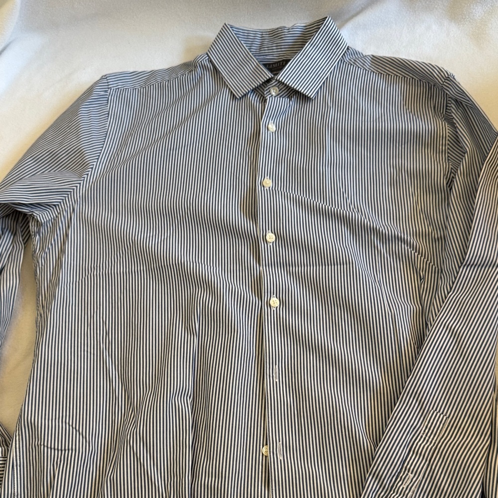 The Limited Blue and White Striped Men's Shirt